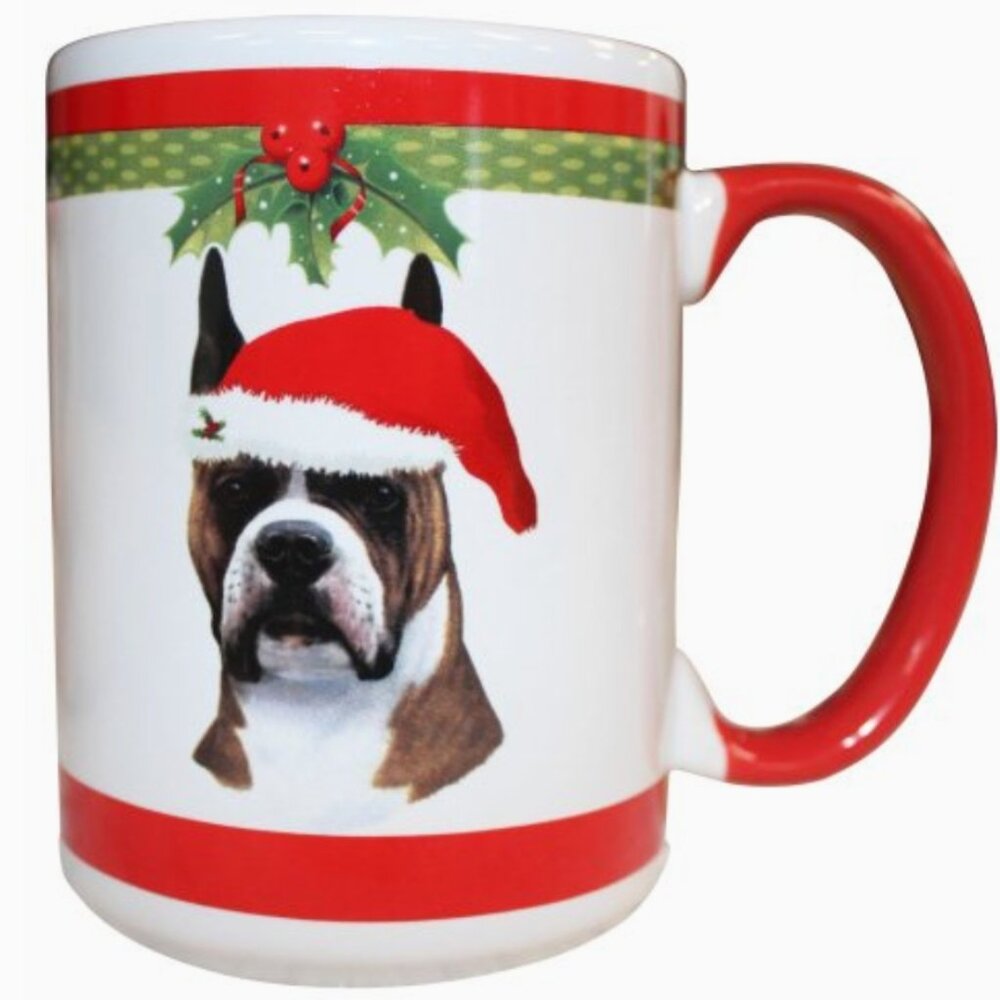 Boxer Christmas Coffee Mug 15 oz NIB